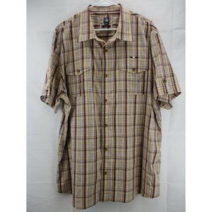 Cavi Men's short sleeve plaid button down shirt Size 4XL multicolor